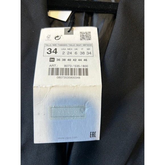 Zara Women's Black Blazer Jacket Size 2 NWT Join Life Tailored One Button - Picture 3 of 4